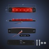 image:imageNilight 10 Pack 63 Inch Rectangle Red Side Marker Lights 12 LED 3 Functions HighLowStrobe IP67 Waterproof Stainless Steel Chrome Bezel 12V Surface Mount for Truck Trailer RV SUV BoatRed