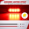 image:imageNilight 10 Pack 63 Inch Rectangle Red Side Marker Lights 12 LED 3 Functions HighLowStrobe IP67 Waterproof Stainless Steel Chrome Bezel 12V Surface Mount for Truck Trailer RV SUV BoatRed