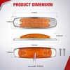 image:imageNilight 10 Pack 63 Inch Rectangle Red Side Marker Lights 12 LED 3 Functions HighLowStrobe IP67 Waterproof Stainless Steel Chrome Bezel 12V Surface Mount for Truck Trailer RV SUV BoatAmber 20Pcs