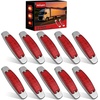 image:imageNilight 10 Pack 63 Inch Rectangle Red Side Marker Lights 12 LED 3 Functions HighLowStrobe IP67 Waterproof Stainless Steel Chrome Bezel 12V Surface Mount for Truck Trailer RV SUV BoatRed
