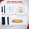 image:imageNilight 10 Pack 63 Inch Rectangle Red Side Marker Lights 12 LED 3 Functions HighLowStrobe IP67 Waterproof Stainless Steel Chrome Bezel 12V Surface Mount for Truck Trailer RV SUV BoatClear Amber 20Pcs