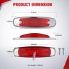 image:imageNilight 10 Pack 63 Inch Rectangle Red Side Marker Lights 12 LED 3 Functions HighLowStrobe IP67 Waterproof Stainless Steel Chrome Bezel 12V Surface Mount for Truck Trailer RV SUV BoatRed