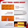 image:imageNilight 10 Pack 63 Inch Rectangle Red Side Marker Lights 12 LED 3 Functions HighLowStrobe IP67 Waterproof Stainless Steel Chrome Bezel 12V Surface Mount for Truck Trailer RV SUV BoatAmber