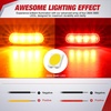 image:imageNilight 10 Pack 63 Inch Rectangle Red Side Marker Lights 12 LED 3 Functions HighLowStrobe IP67 Waterproof Stainless Steel Chrome Bezel 12V Surface Mount for Truck Trailer RV SUV BoatAmber Red 20Pcs