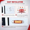 image:imageNilight 10 Pack 63 Inch Rectangle Red Side Marker Lights 12 LED 3 Functions HighLowStrobe IP67 Waterproof Stainless Steel Chrome Bezel 12V Surface Mount for Truck Trailer RV SUV BoatRed