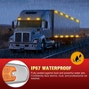 image:imageNilight 10 Pack 63 Inch Rectangle Red Side Marker Lights 12 LED 3 Functions HighLowStrobe IP67 Waterproof Stainless Steel Chrome Bezel 12V Surface Mount for Truck Trailer RV SUV BoatAmber