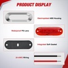 image:imageNilight 10 Pack 63 Inch Rectangle Red Side Marker Lights 12 LED 3 Functions HighLowStrobe IP67 Waterproof Stainless Steel Chrome Bezel 12V Surface Mount for Truck Trailer RV SUV BoatRed
