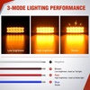 image:imageNilight 10 Pack 63 Inch Rectangle Red Side Marker Lights 12 LED 3 Functions HighLowStrobe IP67 Waterproof Stainless Steel Chrome Bezel 12V Surface Mount for Truck Trailer RV SUV BoatAmber
