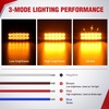 image:imageNilight 10 Pack 63 Inch Rectangle Red Side Marker Lights 12 LED 3 Functions HighLowStrobe IP67 Waterproof Stainless Steel Chrome Bezel 12V Surface Mount for Truck Trailer RV SUV BoatClear Amber
