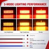 image:imageNilight 10 Pack 63 Inch Rectangle Red Side Marker Lights 12 LED 3 Functions HighLowStrobe IP67 Waterproof Stainless Steel Chrome Bezel 12V Surface Mount for Truck Trailer RV SUV BoatAmber Red 20Pcs