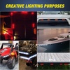 image:imageNilight 10 Pack 63 Inch Rectangle Red Side Marker Lights 12 LED 3 Functions HighLowStrobe IP67 Waterproof Stainless Steel Chrome Bezel 12V Surface Mount for Truck Trailer RV SUV BoatAmber Red White 30Pcs