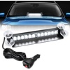 image:imageNilight 8LED Green White Traffic Advisor Strobe Light Bar with Vacuum Suction Emergency Dash Warning Hazard Safety Flashing Lights FrontRear Windshield Visor for Truck Police Construction VehiclesWhite