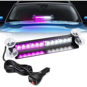 image:imageNilight 8LED Green White Traffic Advisor Strobe Light Bar with Vacuum Suction Emergency Dash Warning Hazard Safety Flashing Lights FrontRear Windshield Visor for Truck Police Construction VehiclesPurple White