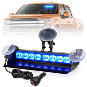 image:imageNilight 8LED Green White Traffic Advisor Strobe Light Bar with Vacuum Suction Emergency Dash Warning Hazard Safety Flashing Lights FrontRear Windshield Visor for Truck Police Construction VehiclesBlue