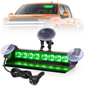 image:imageNilight 8LED Green White Traffic Advisor Strobe Light Bar with Vacuum Suction Emergency Dash Warning Hazard Safety Flashing Lights FrontRear Windshield Visor for Truck Police Construction VehiclesGreen