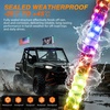 image:imageNilight LED Whip Light 1PC 3FT Spiral RGB Antenna Whips with Spring Base AppRemote Control DIY Chasing Patterns Brake amp Reverse Lights for Side by Side ATV UTV RZR CanAm Buggy JeepRGBQuick Connect Base w Spring