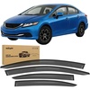 image:imageNilight Window Visors for Honda Civic Sedan 2012 2013 2014 2015 TapeOn Rain Guards Outside Mount Vent Visors Window Deflectors Smoke Tint 4PCS