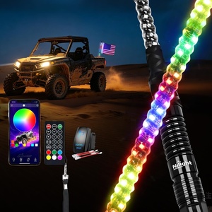 image:imageNilight LED Whip Light 1PC 3FT Spiral RGB Antenna Whips with Spring Base AppRemote Control DIY Chasing Patterns Brake amp Reverse Lights for Side by Side ATV UTV RZR CanAm Buggy JeepRGBQuick Connect Base w Spring