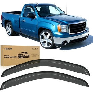 image:imageNilight Rain Guards for 20072013 Chevy Silverado GMC Sierra 1500 Regular Cab 20072014 Silverado Sierra 2500HD 3500HD Standard Cab TapeOn Window Visors Smoke 2PCS