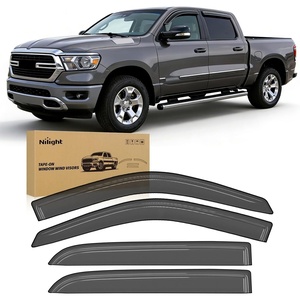 image:imageNilight TapeOn Window Visors for Ram 1500 Crew Cab New Body Style 2019 2020 2021 2022 2023 2024 2025 Outside Mount Rain Guards Vent Visors Window Deflectors Smoke Tint 4PCS
