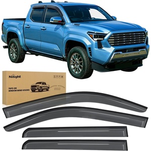 image:imageNilight Window Visors for 20242025 Toyota Tacoma Double Cab 4th Gen TapeOn Rain Guards Outside Mount Vent Visors Window Deflectors Smoke Tint 4PCS
