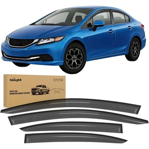 image:imageNilight Window Visors for Honda Civic Sedan 2012 2013 2014 2015 TapeOn Rain Guards Outside Mount Vent Visors Window Deflectors Smoke Tint 4PCS