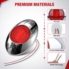 image:imageNilight 3 Inch Red Oval LED Marker Lights 10PCS Red Light Side Clearance Lights 12V DC IP67 Waterproof Chrome Housing for Semi Truck Trailer RV Bus Utility Vehicle Surface MountRed