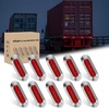 image:imageNilight 3 Inch Red Oval LED Marker Lights 10PCS Red Light Side Clearance Lights 12V DC IP67 Waterproof Chrome Housing for Semi Truck Trailer RV Bus Utility Vehicle Surface MountRed