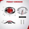 image:imageNilight 3 Inch Red Oval LED Marker Lights 10PCS Red Light Side Clearance Lights 12V DC IP67 Waterproof Chrome Housing for Semi Truck Trailer RV Bus Utility Vehicle Surface MountRed