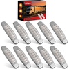 image:imageNilight 3 Inch Red Oval LED Marker Lights 10PCS Red Light Side Clearance Lights 12V DC IP67 Waterproof Chrome Housing for Semi Truck Trailer RV Bus Utility Vehicle Surface MountClear Amber