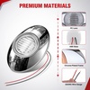 image:imageNilight 3 Inch Red Oval LED Marker Lights 10PCS Red Light Side Clearance Lights 12V DC IP67 Waterproof Chrome Housing for Semi Truck Trailer RV Bus Utility Vehicle Surface MountClear Amber