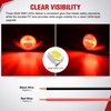 image:imageNilight 3 Inch Red Oval LED Marker Lights 10PCS Red Light Side Clearance Lights 12V DC IP67 Waterproof Chrome Housing for Semi Truck Trailer RV Bus Utility Vehicle Surface MountRed