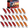 image:imageNilight 3 Inch Red Oval LED Marker Lights 10PCS Red Light Side Clearance Lights 12V DC IP67 Waterproof Chrome Housing for Semi Truck Trailer RV Bus Utility Vehicle Surface MountAmber Red 20Pcs
