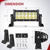 image:imageNilight 75 Inch 36 W LED Light Bar with Yellow Black Covers Spot Lighting for Work Backup Off Road Driving Fog Lamp on Motorcycle Van Camper Wagon Car Pickup Golf Cart ATV UTV SUV Truck Boat 4x475 inch 36W Light Bar light covers