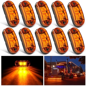 image:imageNilight 5 Inch Amber Top Roof Lights 5 Pack Smoked Lens 12 LED Cab Marker Lights DC 12V Hardwired IP67 Waterproof PCABS for Cascadia 20082019 Freightliner amp Most Semi Trucks TrailersAmber 10PCS Universal