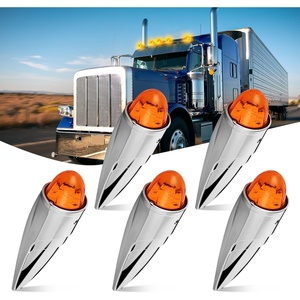 image:imageNilight 5 Inch Amber Top Roof Lights 5 Pack Smoked Lens 12 LED Cab Marker Lights DC 12V Hardwired IP67 Waterproof PCABS for Cascadia 20082019 Freightliner amp Most Semi Trucks TrailersAmber 18LEDHeavy Duty Trucks