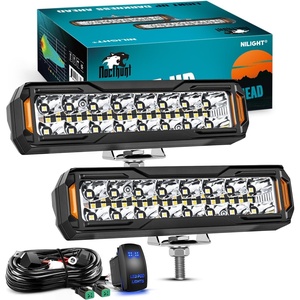 image:imageNilight 6 Inch LED Light Bar 2PCS 50W Off Road Driving Work Fog Lights Spot Flood Combo IP67 Waterproof with 18AWG Rocker Switch Wiring Harness Kit for Truck Pickup SUV ATV UTV Boat Motorcycle 4x4 Car