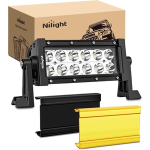 image:imageNilight 75 Inch 36 W LED Light Bar with Yellow Black Covers Spot Lighting for Work Backup Off Road Driving Fog Lamp on Motorcycle Van Camper Wagon Car Pickup Golf Cart ATV UTV SUV Truck Boat 4x475 inch 36W Light Bar light covers