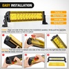image:imageNilight 135 Inch Spot Flood Combo LED Light Bar Cover Yellow Protective Durable Polycarbonate Lens Waterproof Dustproof ScratchProof for SideMounted Roof Bumper Off Road Driving Fog Lighting