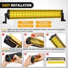 image:imageNilight 22 Inch Spot Flood Combo LED Light Bar Cover Yellow Protective Durable Polycarbonate Lens Waterproof Dustproof ScratchProof for SideMounted Roof Bumper Off Road Driving Fog Lighting