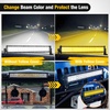 image:imageNilight 22 Inch Spot Flood Combo LED Light Bar Cover Yellow Protective Durable Polycarbonate Lens Waterproof Dustproof ScratchProof for SideMounted Roof Bumper Off Road Driving Fog Lighting