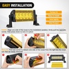 image:imageNilight 75 Inch 36 W Spot LED Light Bar Cover Yellow Protective Durable Polycarbonate Lens Waterproof Dustproof ScratchProof for Double Row SideMounted Roof Bumper Off Road Driving Fog Lighting