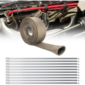image:imageNilight Heat Shield Sleeve 3632F Spark Plug Wire Heat Shield Fuel Line Heat Shield for Car Auto Wire Loom Brake Cable amp Diesel Heater Exhaust Titanium12 ID x 10Titanium