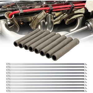 image:imageNilight Spark Plug Wire Heat Shield Sleeve 8Pcs 3632F Boot Protector  with 10 Metal Zip Ties Replacement for LS1LS2 SBC BBC 350 454 Car Truck 6 Inch TitaniumTitanium