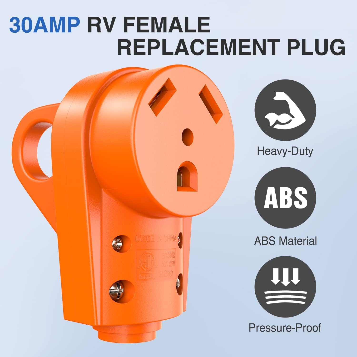 image:imageNilight 50 Amp RV Male Replacement Plug 125250 Volt Heavy Duty Receptacle with Handle ETL Listed NEMA 1450P for Camper Caravan Motorhome Van TrailerAmber
