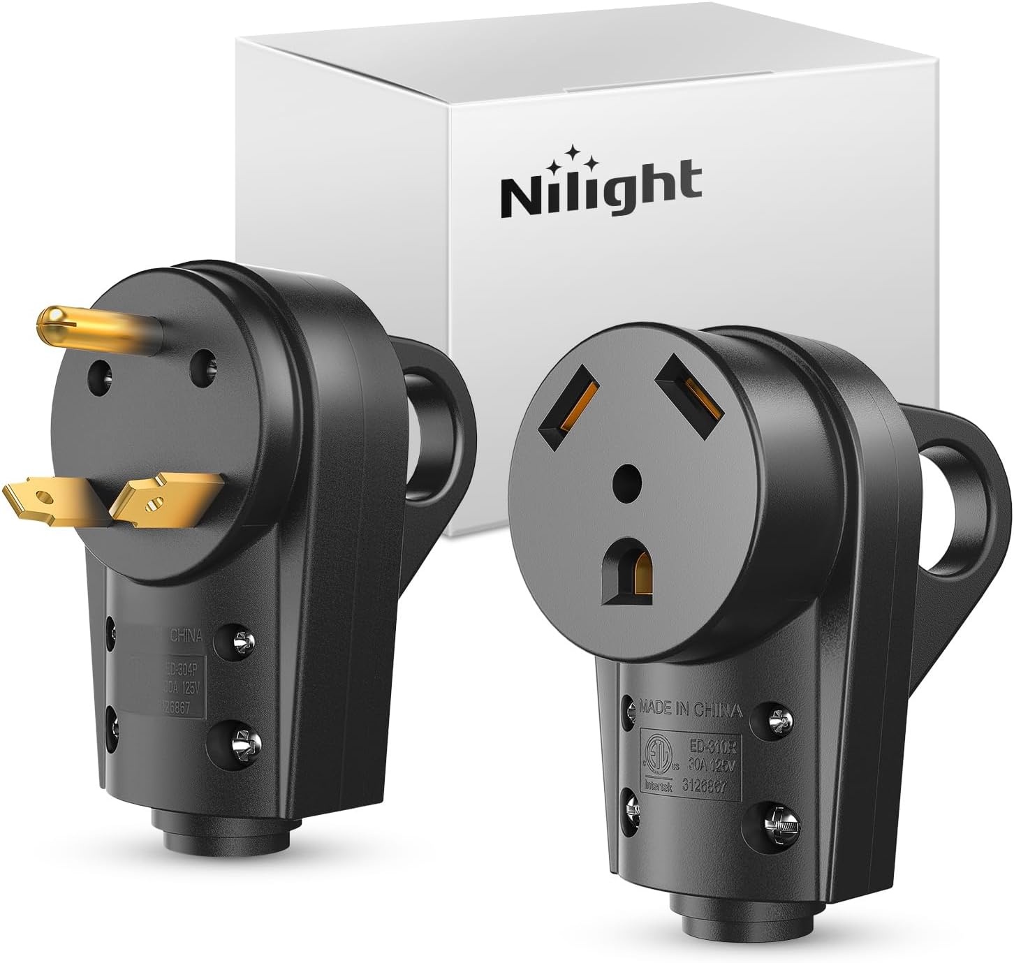 image:imageNilight 50 Amp RV Male Replacement Plug 125250 Volt Heavy Duty Receptacle with Handle ETL Listed NEMA 1450P for Camper Caravan Motorhome Van TrailerBlack