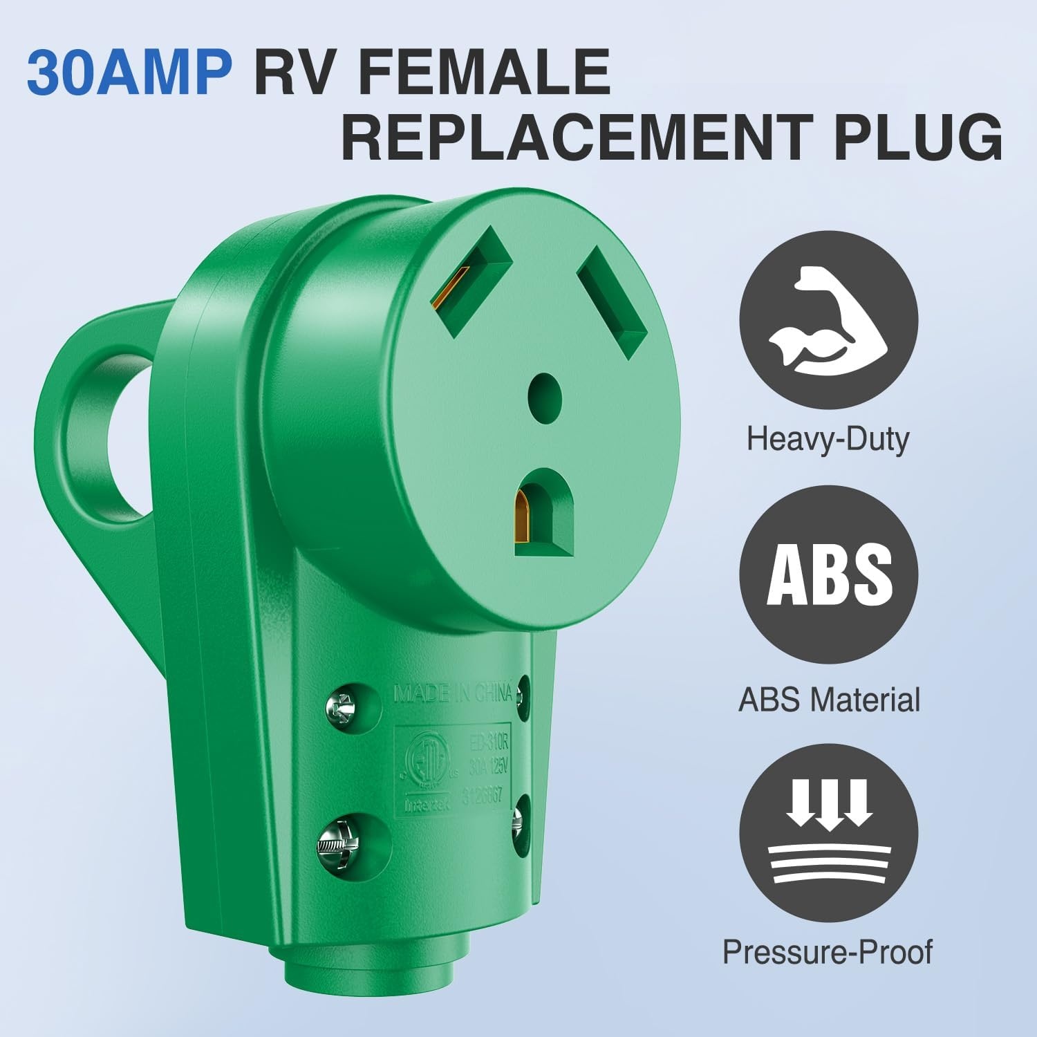 image:imageNilight 50 Amp RV Male Replacement Plug 125250 Volt Heavy Duty Receptacle with Handle ETL Listed NEMA 1450P for Camper Caravan Motorhome Van TrailerGreen