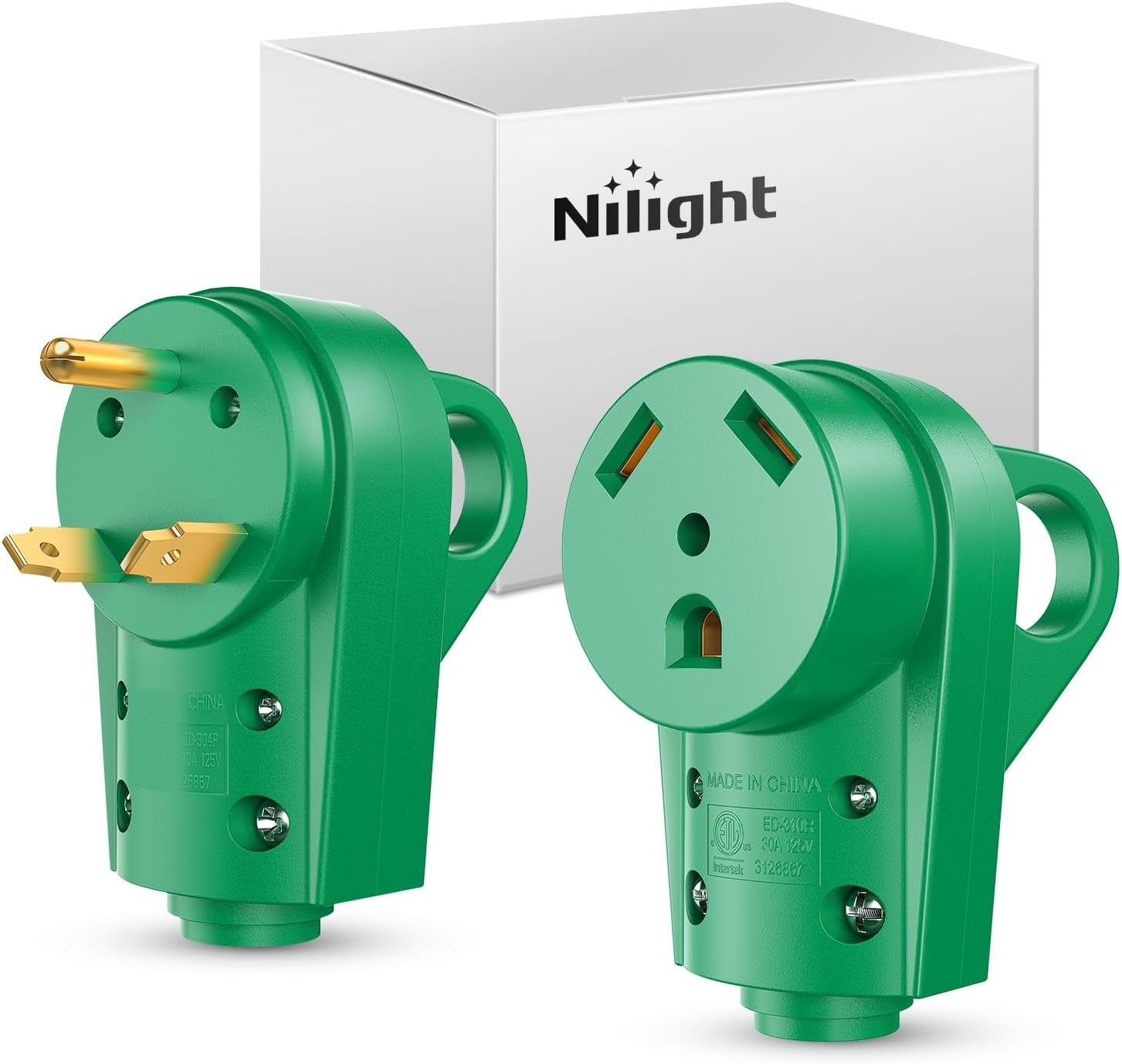 image:imageNilight 50 Amp RV Male Replacement Plug 125250 Volt Heavy Duty Receptacle with Handle ETL Listed NEMA 1450P for Camper Caravan Motorhome Van TrailerGreen