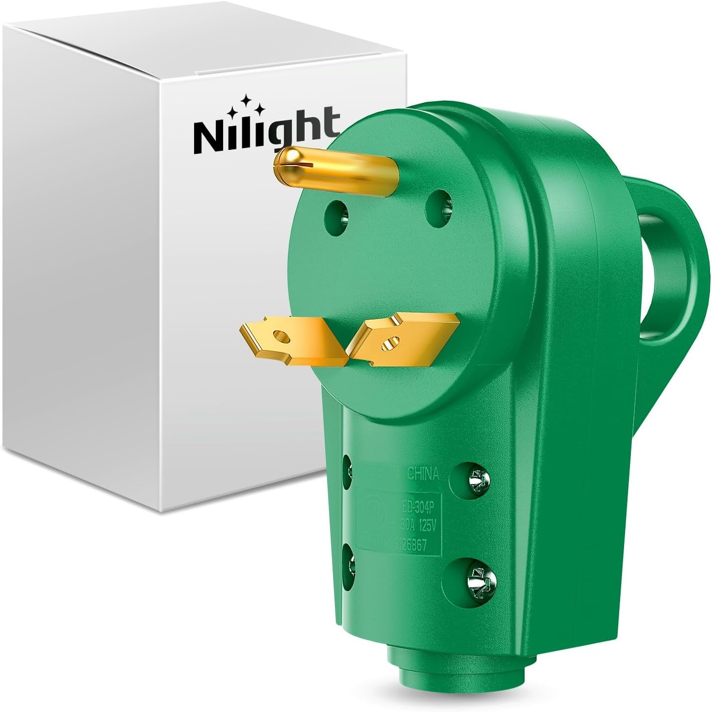 image:imageNilight 50 Amp RV Male Replacement Plug 125250 Volt Heavy Duty Receptacle with Handle ETL Listed NEMA 1450P for Camper Caravan Motorhome Van TrailerGreen