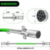 image:imageNilight 15FT Air Line Hose Assembly Rubber with 12 NPT Swivel Fitting Straight Heavy Duty Power Hoses Set Spring Guard Grips DOT Fittings for Semi Truck Trailer Tractor12FT Green ABS Cable